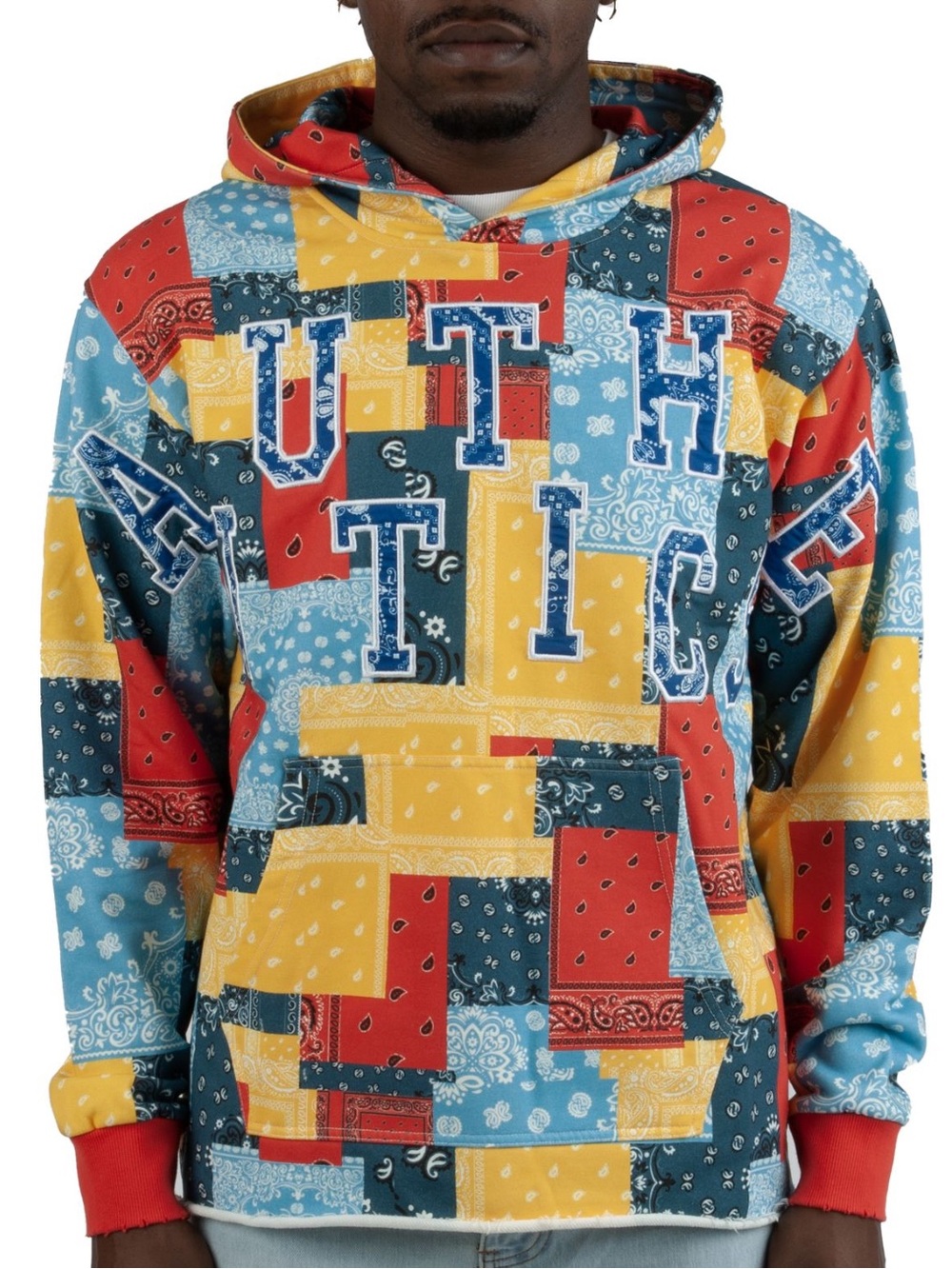NEW Authentics Men's Block Hoodie Pullover in Multi, L